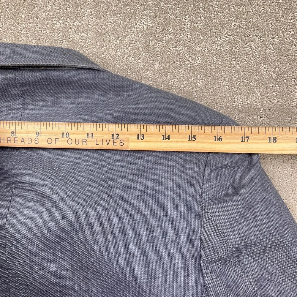 Elie Balleh Blazer Boys XL/18-20 Blue‎ Linen White Elbow Patch Academia Italian